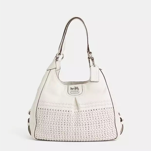 COACH Maggie Madison Woven Leather Shoulder HoboBag  23385 - Picture 2 of 16